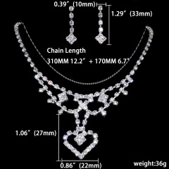 Silver Rhinestone Jewelry Set Wholesale 1402-6289