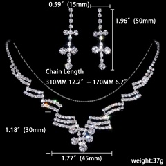 Silver Rhinestone Jewelry Set Wholesale 1402-6300
