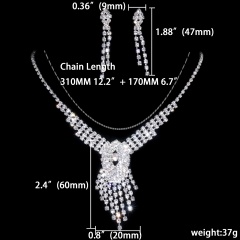 Rhinestone Wedding Necklace Earring Jewelry Set 1402-6362