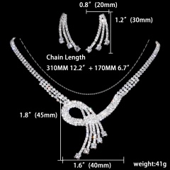 Rhinestone Necklace Earring Jewelry Set 1402-6383