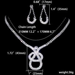 Rhinestone Wedding Necklace Earring Jewelry Set 1402-6384