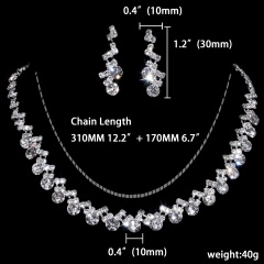 Rhinestone Necklace Earring Jewelry Set 1402-6395