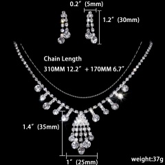 Rhinestone Wedding Jewelry Set Necklace and Earring Wholesale 1402-6396