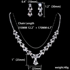 Rhinestone Wedding Jewelry Set Necklace and Earring Wholesale 1402-6398