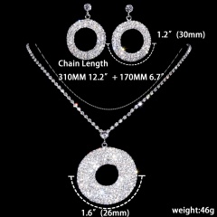 Elegant Rhinestone Necklace Earring Jewelry Set Wholesale 1402-6431