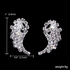 Silver Rhinestone Stud Earring Wedding Jewelry Wholesale 121-6072
