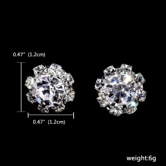 Silver Rhinestone Gemstone Stud Earring Wedding Jewelry 121-6227