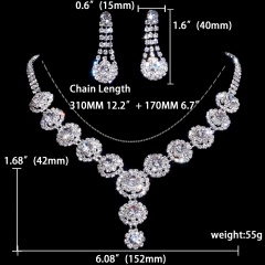 Wedding Jewelry Set Fashion Bride Rhinestone Necklace Earring Jewelry Set Wholesale 1402-6514