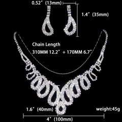 Rhinestone Jewelry Set Wedding Necklace Earring Set Wholesale 1402-6533