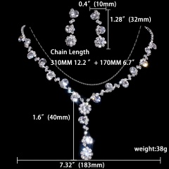 Rhinestone Jewelry Set Wedding Necklace Earring Set Wholesale 1402-6534