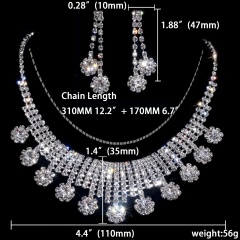 Rhinestone Necklace Earring Jewelry Set 1402-6569