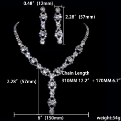 Rhinestone Necklace Earring Jewelry Set 1402-6572