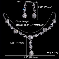 Rhinestone Necklace Earring Jewelry Set 1402-6578