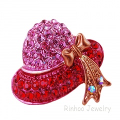Rinhoo Rhinestone Hat Brooches for Women Red Color New Fashion Winter Corsage Coat Sweater Accessories High Quality New red