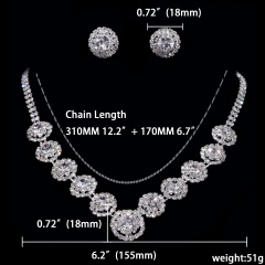 Wedding Shinning Necklace Earring Jewelry Set Rhinestone Jewelry Wholesale 1402-6629