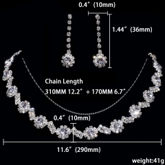 Wedding Shinning Necklace Earring Jewelry Set Rhinestone Jewelry Wholesale 1402-6638