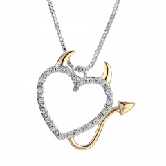 Fashion Silver Hollow Heart Crystal Pendant Necklace Chain Charm Jewelry Gifts Heart 3