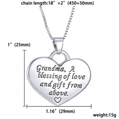 Fashion Silver Pendant Family Necklace Charm Chain Jewelry Gifts Heart