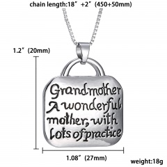 Fashion Silver Pendant Family Necklace Charm Chain Jewelry Gifts Engraved