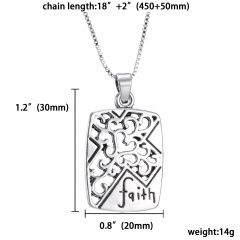 Fashion Silver Pendant Family Necklace Charm Chain Jewelry Gifts Hollow