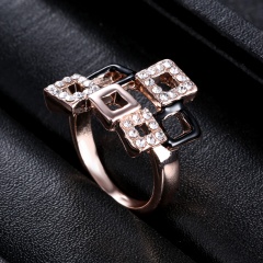 7 Size 18K Rhinestone Crystal Luxury Fashion Charm Ladies Ring Lewelry 7 Charm Crystal