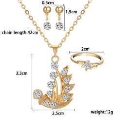 Prom Wedding Bridal Party Crystal Rhinestone 18K Necklace Earring Jewelry Sets Gifts ferry