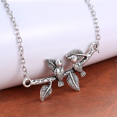Fashion Silver Elephant Leaf Fish Pendant Necklace Chain Charm Jewelry Leaves Birds