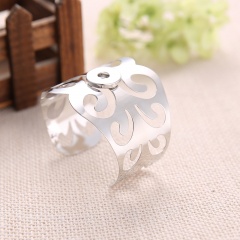 Rinhoo 1PC Zinc Alloy DIY Button Pendant Opening Bangle & Bracelet For Women's Fashion Jewelry Gift White K