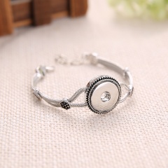 Rinhoo 1PC Silver Alloy Button Pendant Rope Chain Bracelet For Women Female Exquisite Jewelry GIft Silver