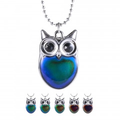 Turtle Owl Flower Heart Color Change Temperature Thermo Mood Pendant Necklace Owl