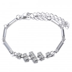 Fashion Rhinestone Bracelet Silver Copper Geometric Bracelet Charm Jewelry Accessories Gift For women girls bracelet