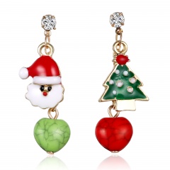 Christmas Tree Snowman Deer Bell Ear Stud Hook Earrings Xmas Party Jewelry Gift 1
