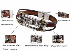 Rinhoo 1PC Dragon Head Adjustable Multi-layer Rope Chain Bangle & Bracelet For Men's Charm Jewelry Gift Dragon