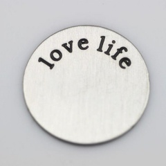 1pc Silver Iron Round Plate Accessores Locket Necklce Love LIfe Accessories Wholesale love life