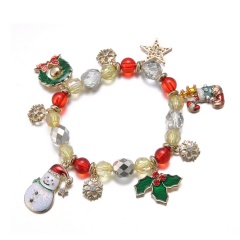Christmas Snowman Snowflake Beaded Bracelet Style 1