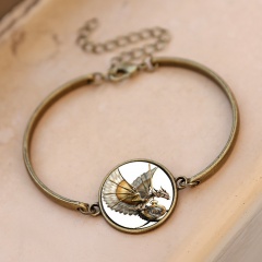 Rinhoo 1PC New Fashion Vintage Round Shape Dragon Lettering Pendant Bracelet For Women Men Charm Jewelry Gift Bracelet 1