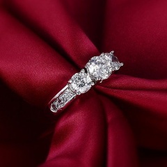 Fashion Charm Rhinestone Silver Wedding Ring Jewelry Charm