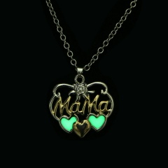 Fashion Gold Silver Map Heart Pendant Necklace Chain Charm Choker MaMa Heart