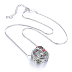 Fashion Snowflake Pendant Necklace Christmas Style Gift Necklace Wholesale Double Circle