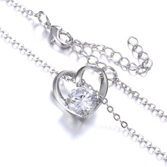 Crystal Hollow Simple Necklace Hollow Love
