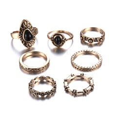 7 Pieces/set Colorful Turkish Midi Vintage Rings Jewelry 4 pieces/set