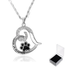 Fashion Silver Heart Moon Pendant Chain Necklace With Gift Box Heart