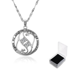 Always My Daughter Forever My Friend Fashion Lettering Silver Alloy Pendant Necklace Heart