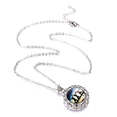 Fashion Round Pendant Silver Chain Necklace Jewelry Gifts Human