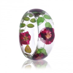 Epoxy resin crystal AB glue bracelet dry flower bangle flower