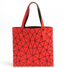 Matte Geometric Diamond Shoulder Bag Red