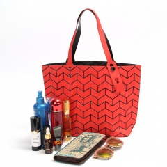 Matte Geometric Diamond Shoulder Bag Handbag 36.5*27*10.5 Red