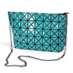Geometric Ringer Bag Chain Bag Single Shoulder Bag Diagonal Span Bag 28.5*17.5*7cm Blue-green