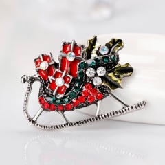 Fashion Christmas Various Styles brooch Santa Claus shoes carriage Rhinestone Brooch Jewelry for Christmas color stone brooches Christmas1