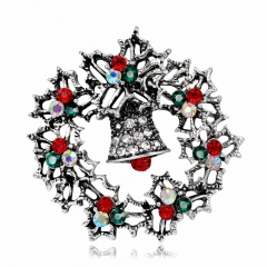 Rhinestone Crystal animal deer penguin Brooch Pin Vintage Christmas socks Brooches Pins Fashion Jewelry Christmas Gift flower1